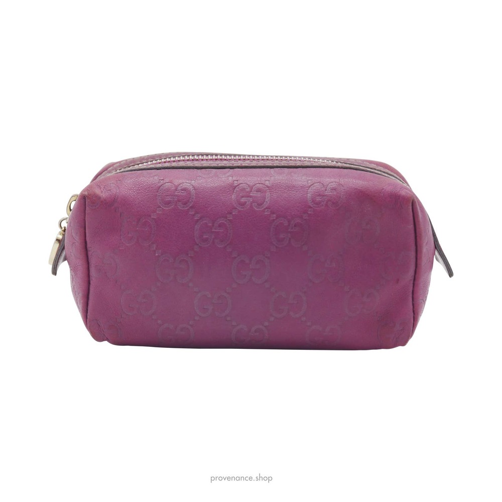 🔴 Gucci GG Zip Pouch - Purple Guccissima Leather
